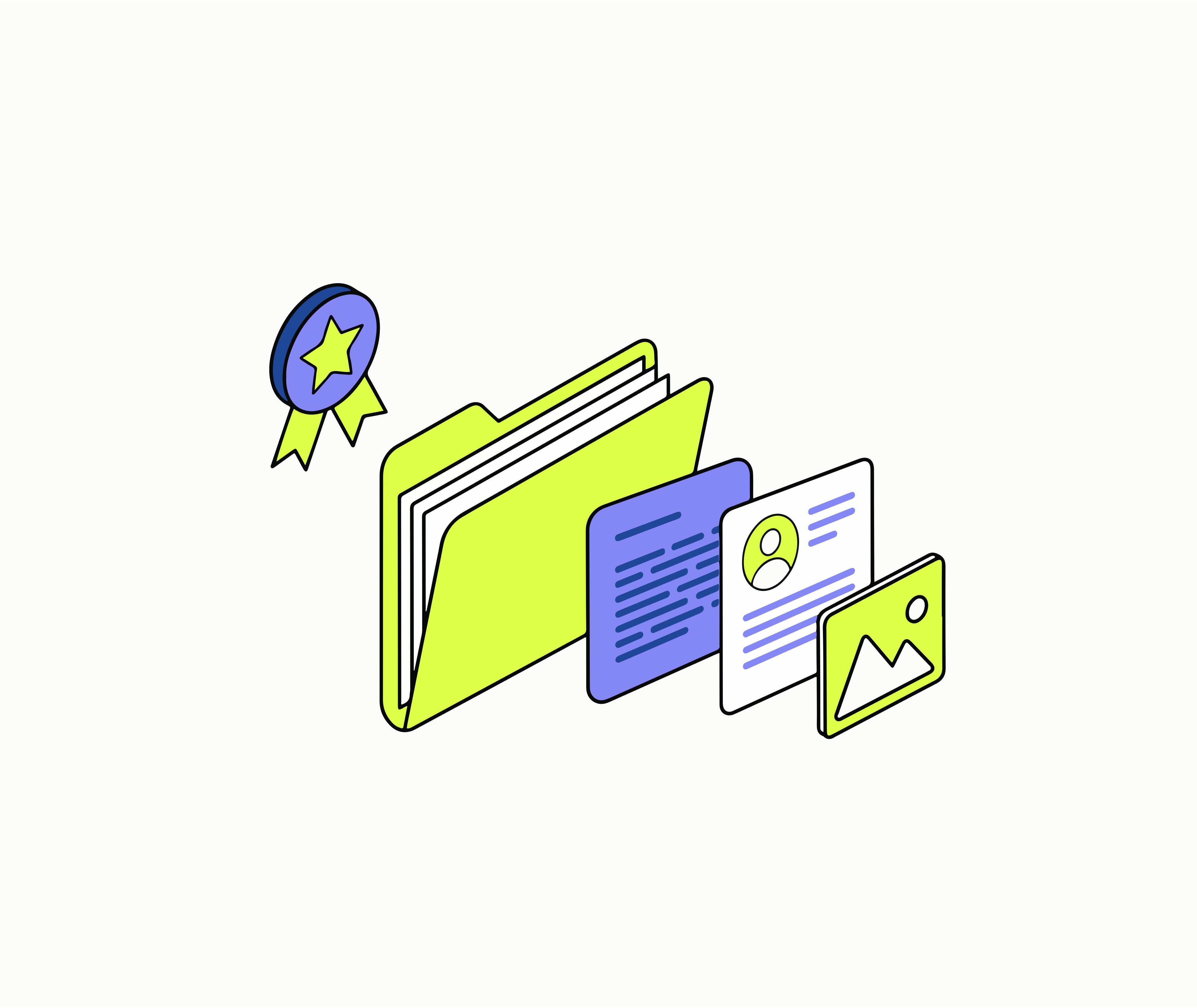 Illustration of a folder with official documents.